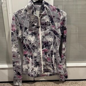 Lululemon Athletica Women's Floral Ski Jacket - Gray and Pink